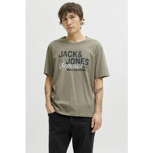 Tricou de bumbac organic cu imprimeu logo pe piept - Grej imagine