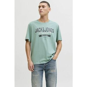 Tricou de bumbac organic cu imprimeu logo pe piept - Turcoaz imagine