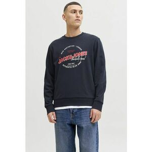Bluza de trening cu decolteu la baza gatului si imprimeu grafic - Albastru ultramarin imagine