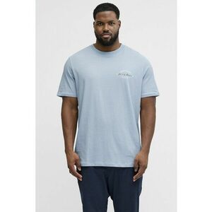 Tricou regular fit cu imprimeu pe piept - Albastru pastel imagine