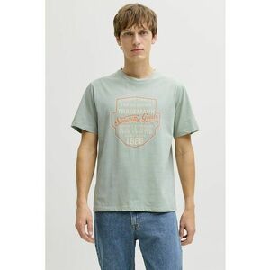 Tricou din amestec de bumbac cu imprimeu text - Albastru glaciar imagine