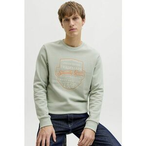 Bluza de trening din amestec de bumbac cu imprimeu text - Albastru glaciar imagine