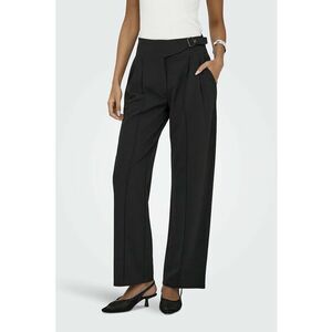 Pantaloni cu croiala ampla si pensa - Negru imagine
