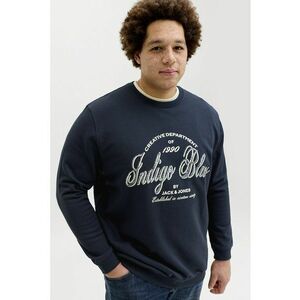 Bluza de trening din amestec de bumbac organic cu imprimeu text - Bleumarin imagine