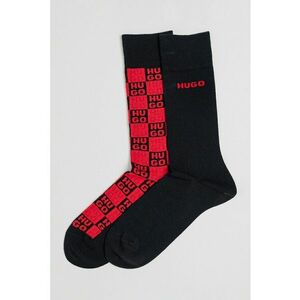Set de sosete lungi cu logo - 2 perechi - Rosu/Negru imagine