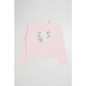 Bluza cu logo si imprimeu floral - Roz deschis imagine