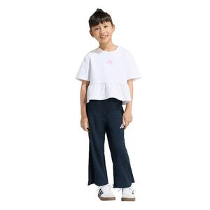 Set de tricou si pantaloni - 2 piese - Alb/Roz imagine