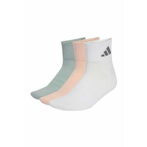 Set de sosete scurte unisex cu detaliu logo - 3 perechi - Alb/Verde/Roz somon imagine