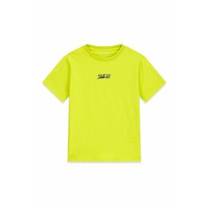 Tricou cu logo si decolteu la baza gatului - Verde fistic imagine