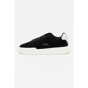 Pantofi sport de piele intoarsa cu logo - Alb/Negru imagine