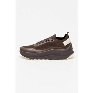 Pantofi sport wedge din material textil - Maro cognac imagine