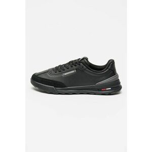 Pantofi sport de piele si piele ecologica Retro Runner - Negru/Gri inchis imagine