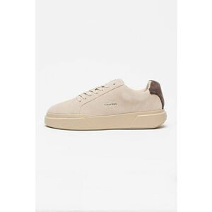 Pantofi sport de piele intoarsa cu logo - Maro inchis/Maro camel imagine