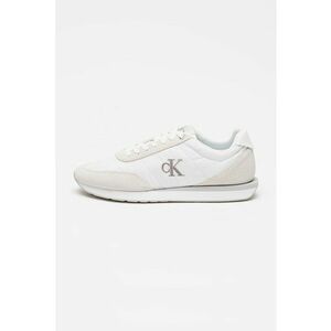 Pantofi sport cu insertii din piele intoarsa Retro Runner - Alb imagine