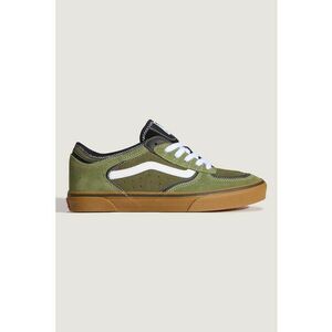 Pantofi sport Rowley Classic din piele intoarsa cu model unisex - Verde masliniu inchis/Kaki inchis imagine