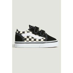 Pantofi sport Old Skool cu piele si velcro - Negru/Crem imagine