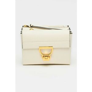 Geanta crossbody de piele cu bareta de umar Arlettis Signature - Alb murdar imagine