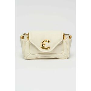 Geanta crossbody din piele cu bareta din lant C-Me - Alb murdar imagine