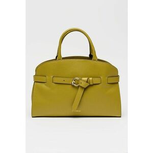 Geanta de piele cu maner si bareta decorativa Sabine - Verde masliniu imagine