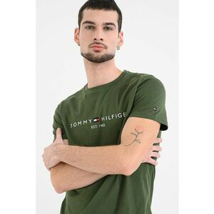 Tricou din bumbac cu broderie logo - Verde padure imagine
