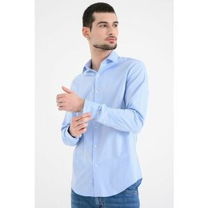 Camasa slim-fit cu model uni - Albastru deschis imagine