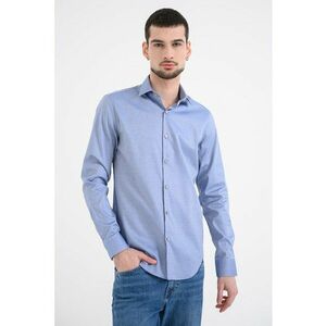 Camasa slim-fit cu model - Alb/Bleumarin imagine