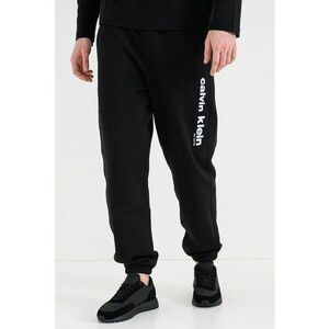 Pantaloni de trening din amestec de bumbac cu imprimeu logo - Negru imagine