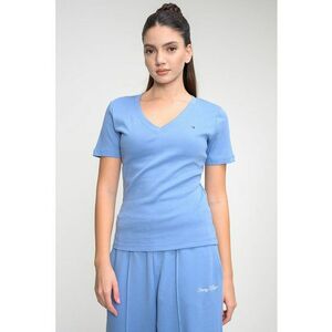 Tricou slim fit cu decolteu in V Cody - Albastru prafuit imagine