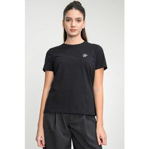 Tricou din amestec de bumbac cu dungi - Negru imagine