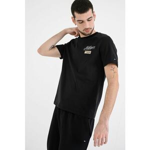 Tricou slim-fit cu imprimeu logo - Negru imagine