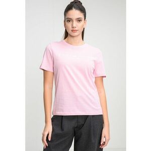 Tricou din bumbac cu imprimeu logo - Roz imagine