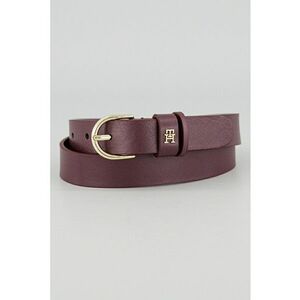Curea de piele cu detaliu logo Essential - Maro inchis - imagine