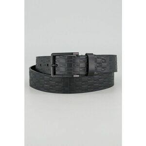 Curea din piele cu model monograma Flag - Negru imagine