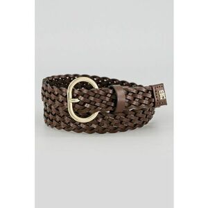 Curea impletita din piele Chic - Maro inchis imagine