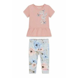 Set de colanti si tricou cu fluture - Albastru pastel/Roz prafuit imagine