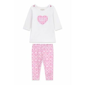 Set de bluza logo si colanti - Alb/Roz imagine