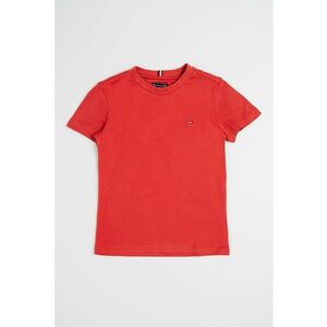 Tricou din bumbac cu decolteu la baza gatului - Caramiziu imagine