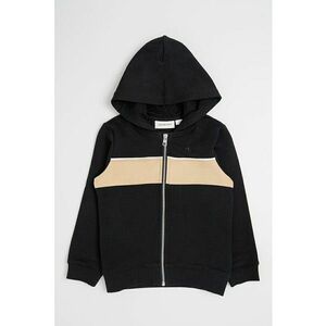 Hanorac de bumbac cu logo - Negru/Maro camel imagine