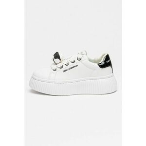 Pantofi sport flatform din piele cu detalii monograma - Negru stins/Alb optic/Argintiu imagine