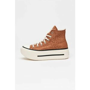 Tenisi mid-high unisex cu talpa flatform Chuck Taylor All Star Lift Double Stack - Maro deschis imagine