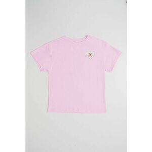 Tricou cu imprimeu si decolteu la baza gatului - Lila imagine