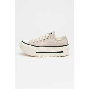 Tenisi low-cut cu talpa flatform Chuck Taylor All Star Lift Double Stack - Gri deschis imagine