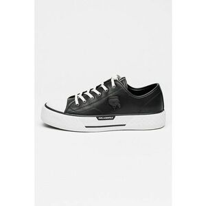 Pantofi sport low-cut din piele - Negru/Alb optic imagine