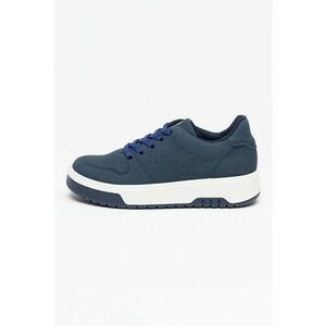 Pantofi sport din piele ecologica cu model uni - Bleumarin imagine
