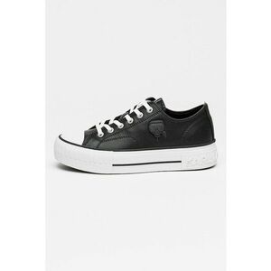 Tenisi low-cut din piele Kampus - Negru/Alb optic imagine