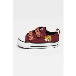 Tenisi din panza cu detalii cu model animal print Chuck Taylor All Star - Visiniu imagine