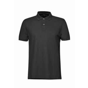 Tricou cu guler polo si broderie logo discreta - Negru imagine