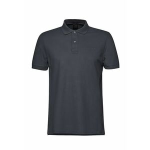 Tricou cu guler polo si broderie logo discreta - Bleumarin imagine