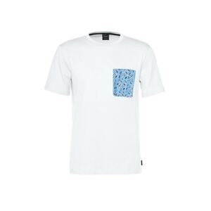 Tricou cu imprimeu grafic si buzunar aplicat - Alb optic imagine