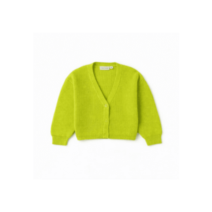 Cardigan pentru Fetite Verde Lime din Tricot Englezesc imagine